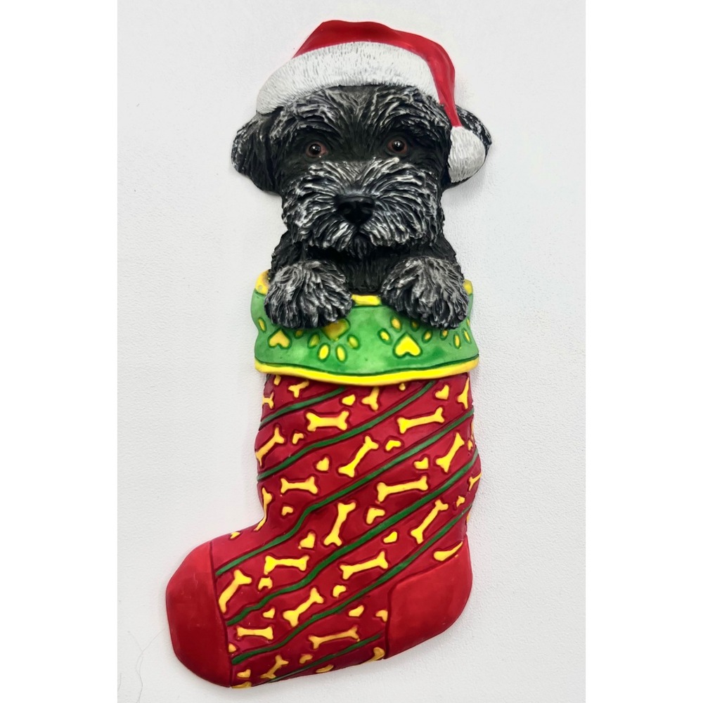 Willabee & Ward Schnauzer Dog Christmas Stocking Dog Bone‎ Refrigerator Magnet